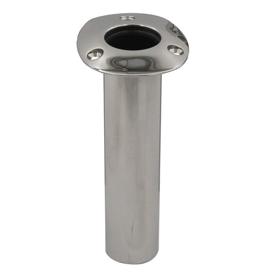 C.E. Smith 70 Series Standard Flush Mount Rod Holder - 0 Degree - Stainless Steel - Cast Bottom - Black Liner