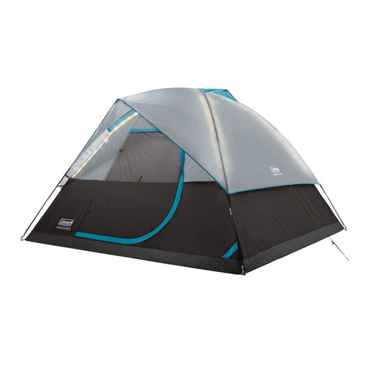 Coleman OneSource Rechargeable 4-Person Camping Dome Tent w/Airflow System  LED Lighting